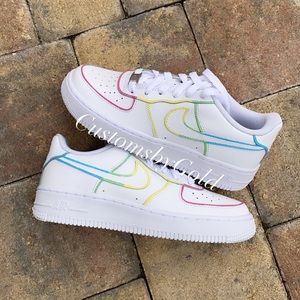 Rainbow 🌈 pride outline Customs Nike Air Force 1